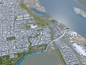 Rosario city Argentina 25km Model 3D