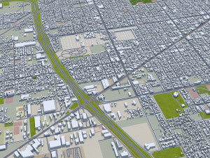 Rosario city Argentina 25km Model 3D