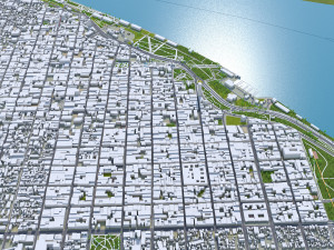 Rosario city Argentina 25km Model 3D
