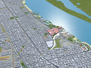 Rosario city Argentina 25km Model 3D