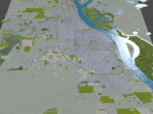 Rosario city Argentina 25km Model 3D