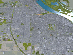 Rosario city Argentina 25km Model 3D
