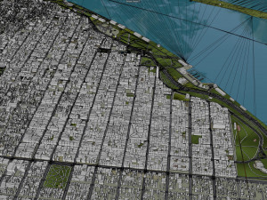 Rosario city Argentina 25km Model 3D