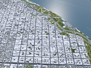 Rosario city Argentina 25km Model 3D