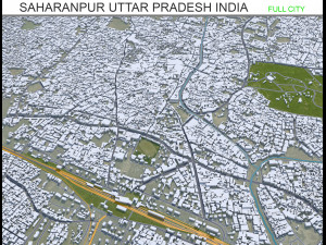 Saharanpur city Uttar Pradesh India 30km 3D Model