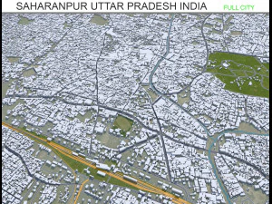 Ciudad de Saharanpur Uttar Pradesh India 30 km Modelo 3D
