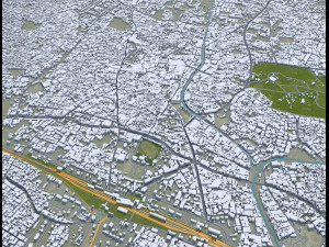 Saharanpur city Uttar Pradesh India 30km 3D Model