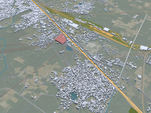 Saharanpur city Uttar Pradesh India 30km 3D Model