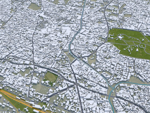 Saharanpur city Uttar Pradesh India 30km 3D Model