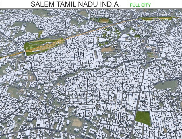 Salem city Tamil Nadu India 40km Modelo 3D .c4d .max .obj .3ds .fbx .stl .blend 
