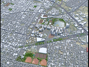 Saltillo city Coahuila Mexico 25km Model 3D