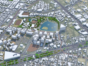 Saltillo city Coahuila Mexico 25km Model 3D