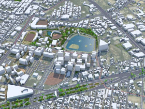 Saltillo city Coahuila Mexico 25km 3D Model