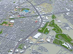 Saltillo city Coahuila Mexico 25km Model 3D