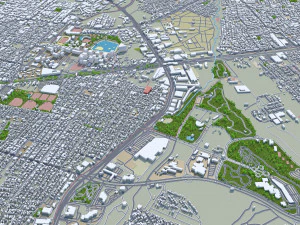 Saltillo city Coahuila Mexico 25km 3D Model