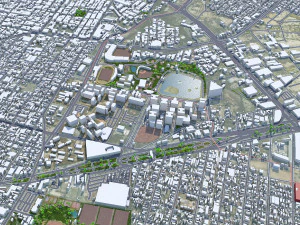 Saltillo city Coahuila Mexico 25km 3D Model