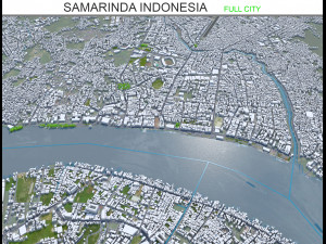 Samarinda city Indonesia 25km 3D Model