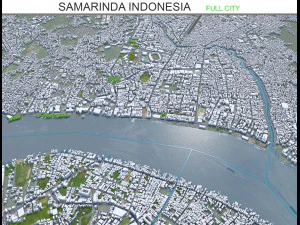 Cidade de Samarinda Indonésia 25 km Modelo 3D