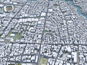 Samarinda city Indonesia 25km Modèle 3D