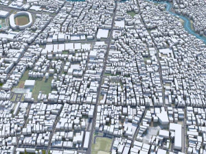 Samarinda city Indonesia 25km 3D Model