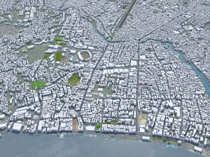Samarinda city Indonesia 25km 3D Model