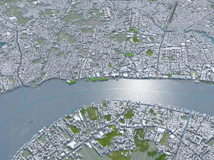 Samarinda city Indonesia 25km 3D Model