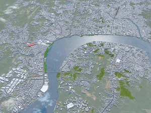 Samarinda city Indonesia 25km 3D Model
