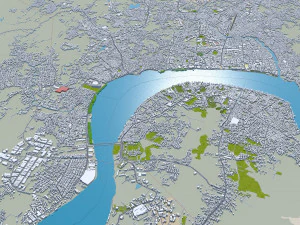 Samarinda city Indonesia 25km 3D Model