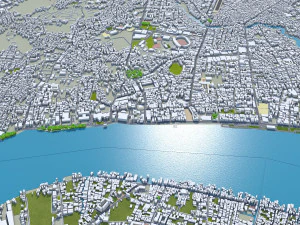 Samarinda city Indonesia 25km 3D Model