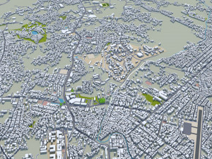 Samarinda city Indonesia 25km Modèle 3D