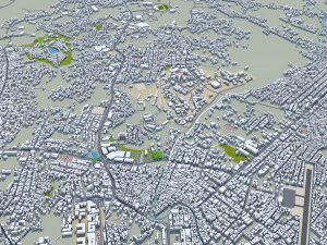 Samarinda city Indonesia 25km 3D Model