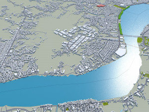Samarinda city Indonesia 25km Modèle 3D