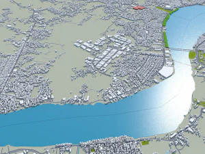 Samarinda city Indonesia 25km 3D Model