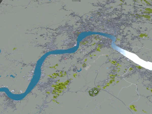 Samarinda city Indonesia 25km 3D Model