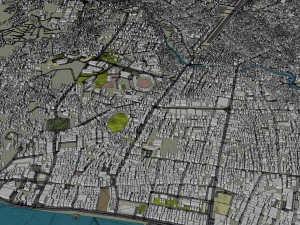 Samarinda city Indonesia 25km 3D Model