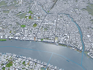 Samarinda city Indonesia 25km Modèle 3D