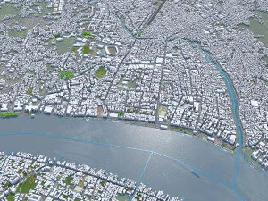 Samarinda city Indonesia 25km 3D Model
