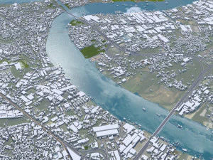 Samut Prakan city Thailand 60km 3D Model