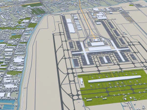 Samut Prakan city Thailand 60km 3D Model