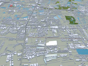 Samut Prakan city Thailand 60km 3D Model