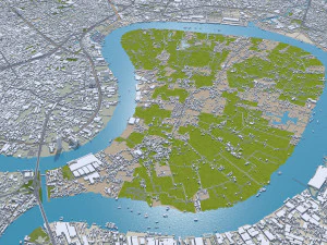 Samut Prakan city Thailand 60km 3D Model