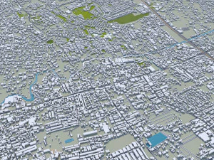 Samut Prakan city Thailand 60km 3D Model