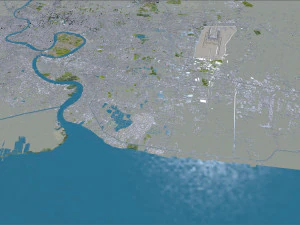 Samut Prakan city Thailand 60km 3D Model