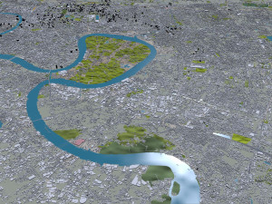 Samut Prakan city Thailand 60km Modelo 3D