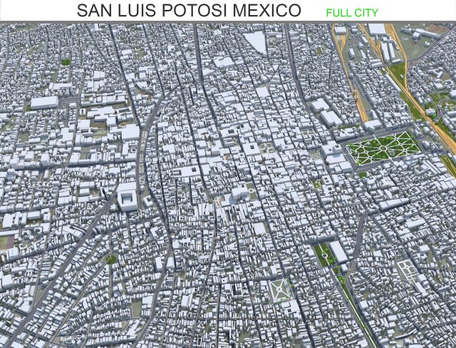San Luis Potosi city Mexico 35km Modelo 3D .c4d .max .obj .3ds .fbx .stl .blend 