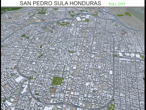 San Pedro Sula city Honduras 25km 3D Model