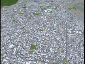 San Pedro Sula city Honduras 25km 3D Model