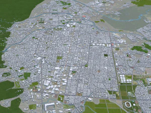 San Pedro Sula city Honduras 25km 3D Model