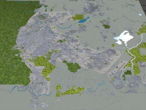 San Pedro Sula city Honduras 25km 3D Model
