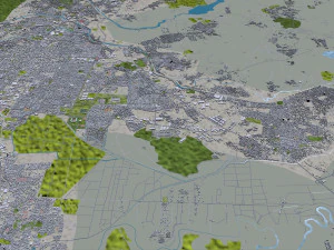 San Pedro Sula city Honduras 25km 3D Model